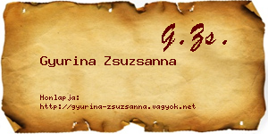Gyurina Zsuzsanna névjegykártya